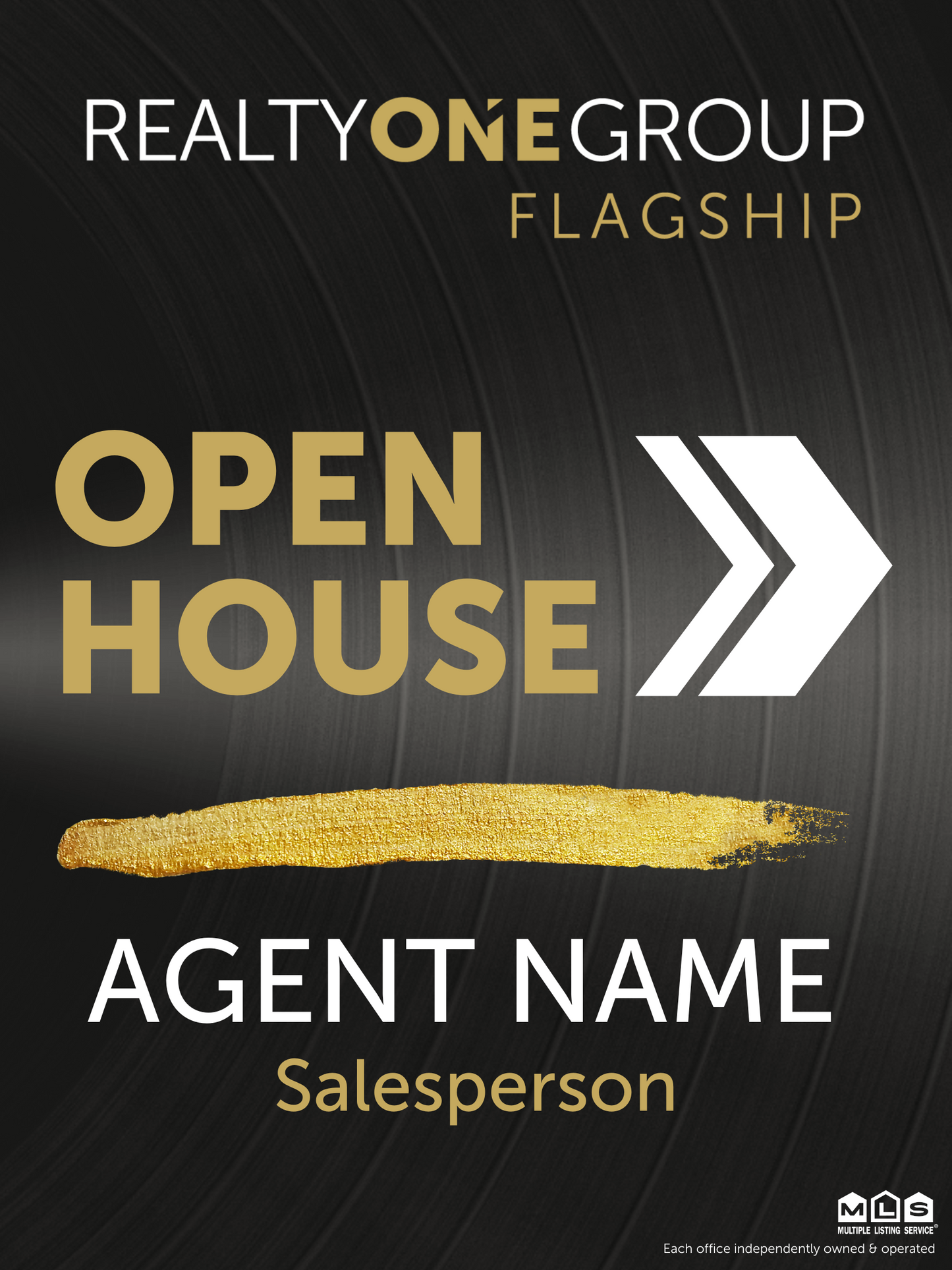 Brush Stroke Vinyl Open House Sign