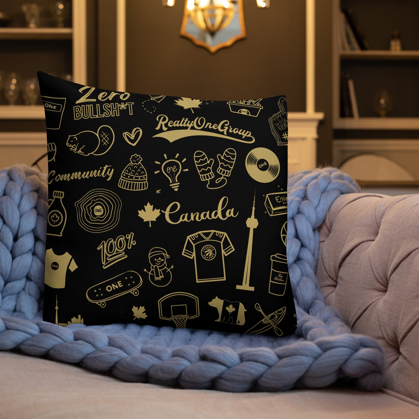 ONE Coin & Doodles Pillow