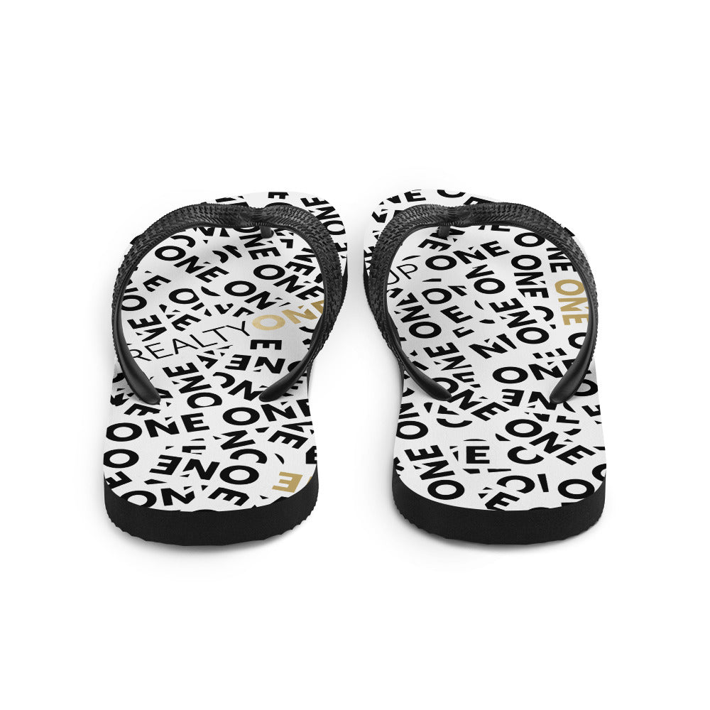 ONE Ticker Tape Flip Flops