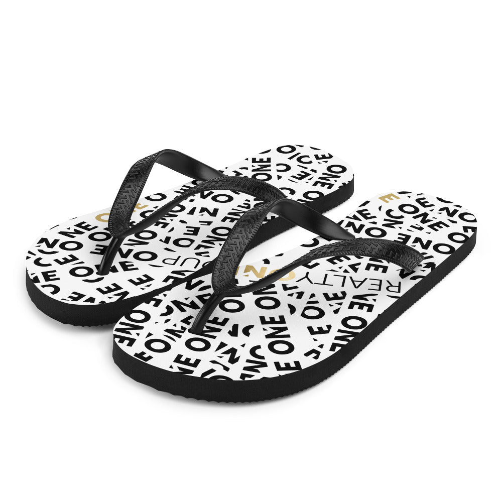 ONE Ticker Tape Flip Flops