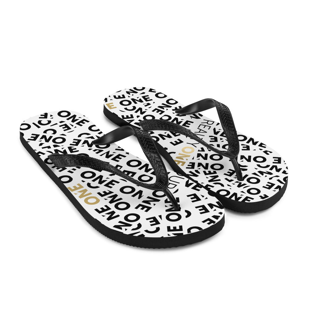 ONE Ticker Tape Flip Flops
