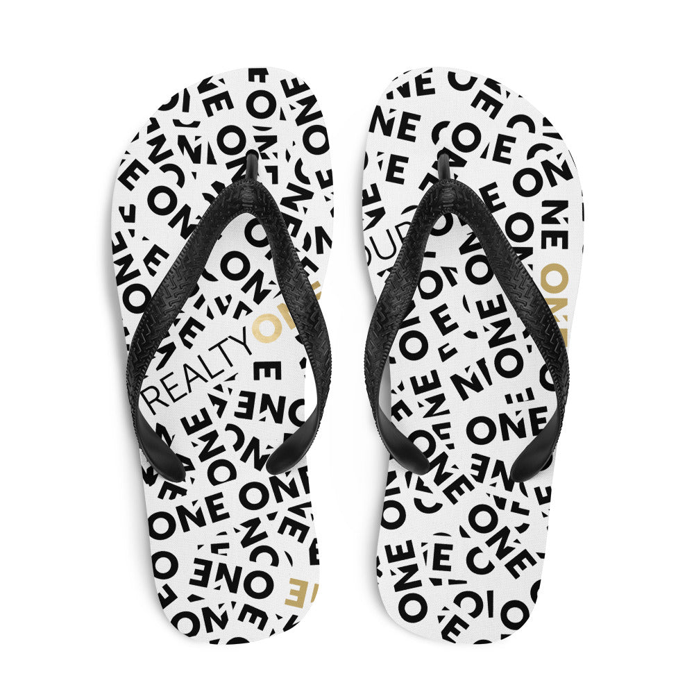 ONE Ticker Tape Flip Flops