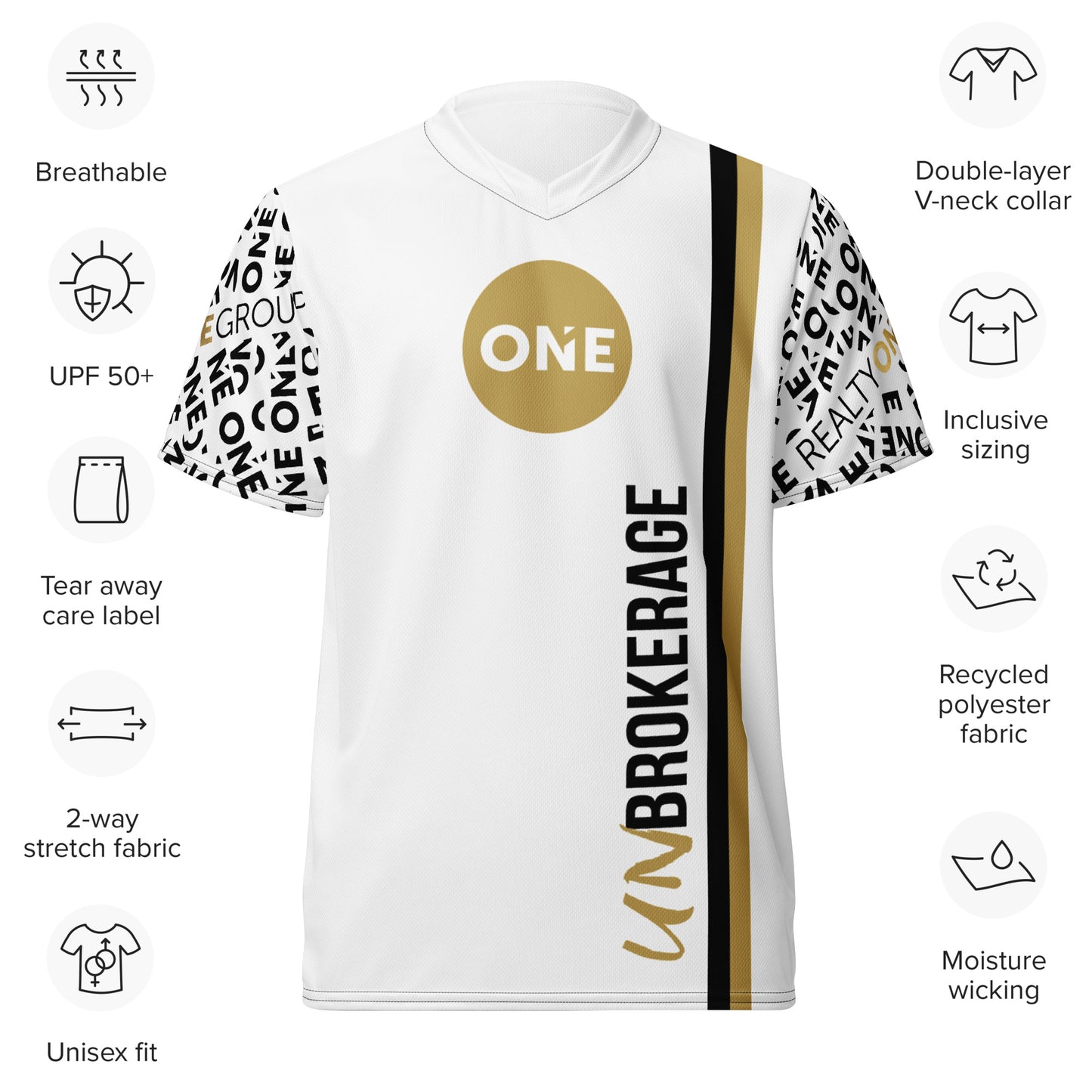 ONE Unisex Sports Jersey - White