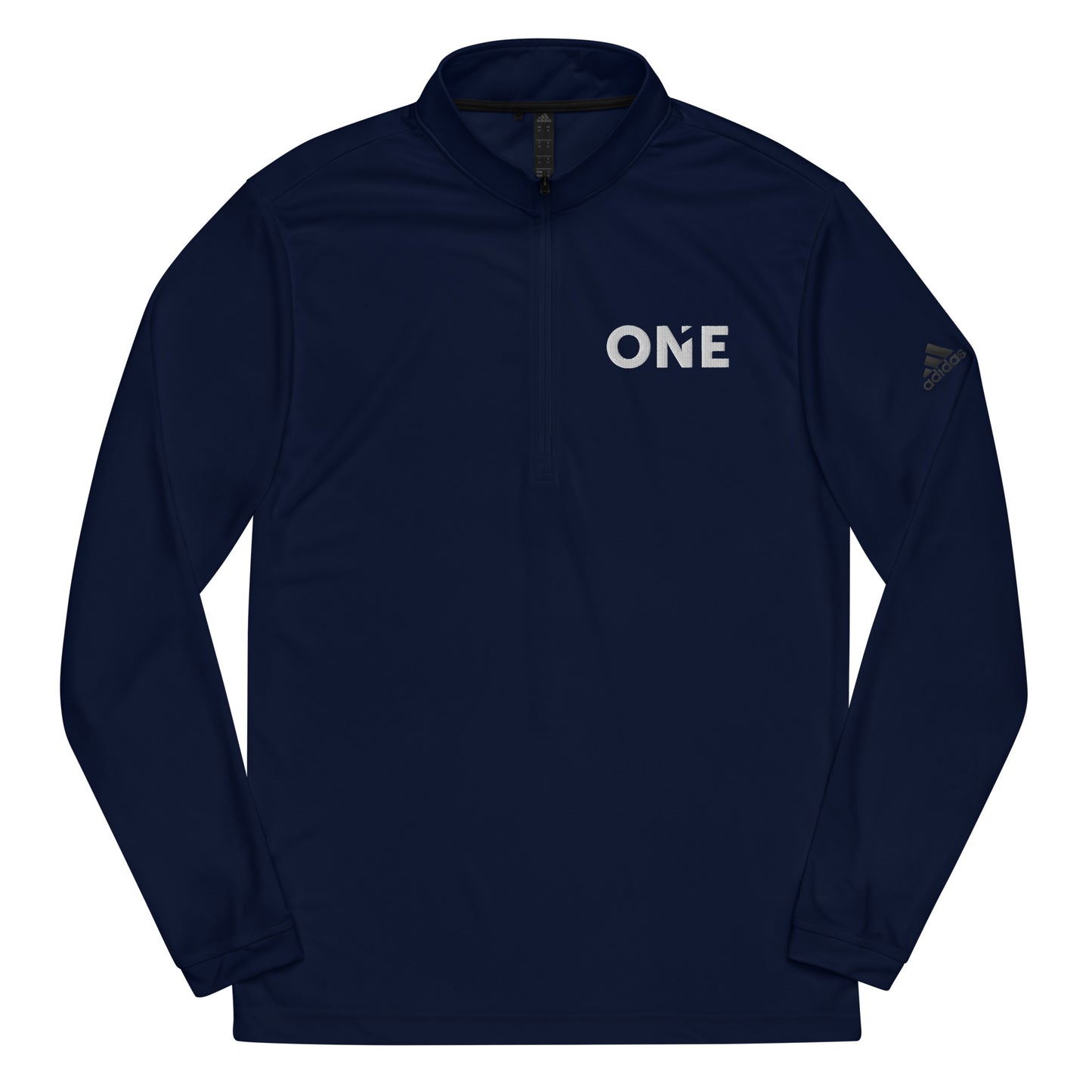 ONE Unisex Adidas Quarter Zip Pullover (White Logotype)
