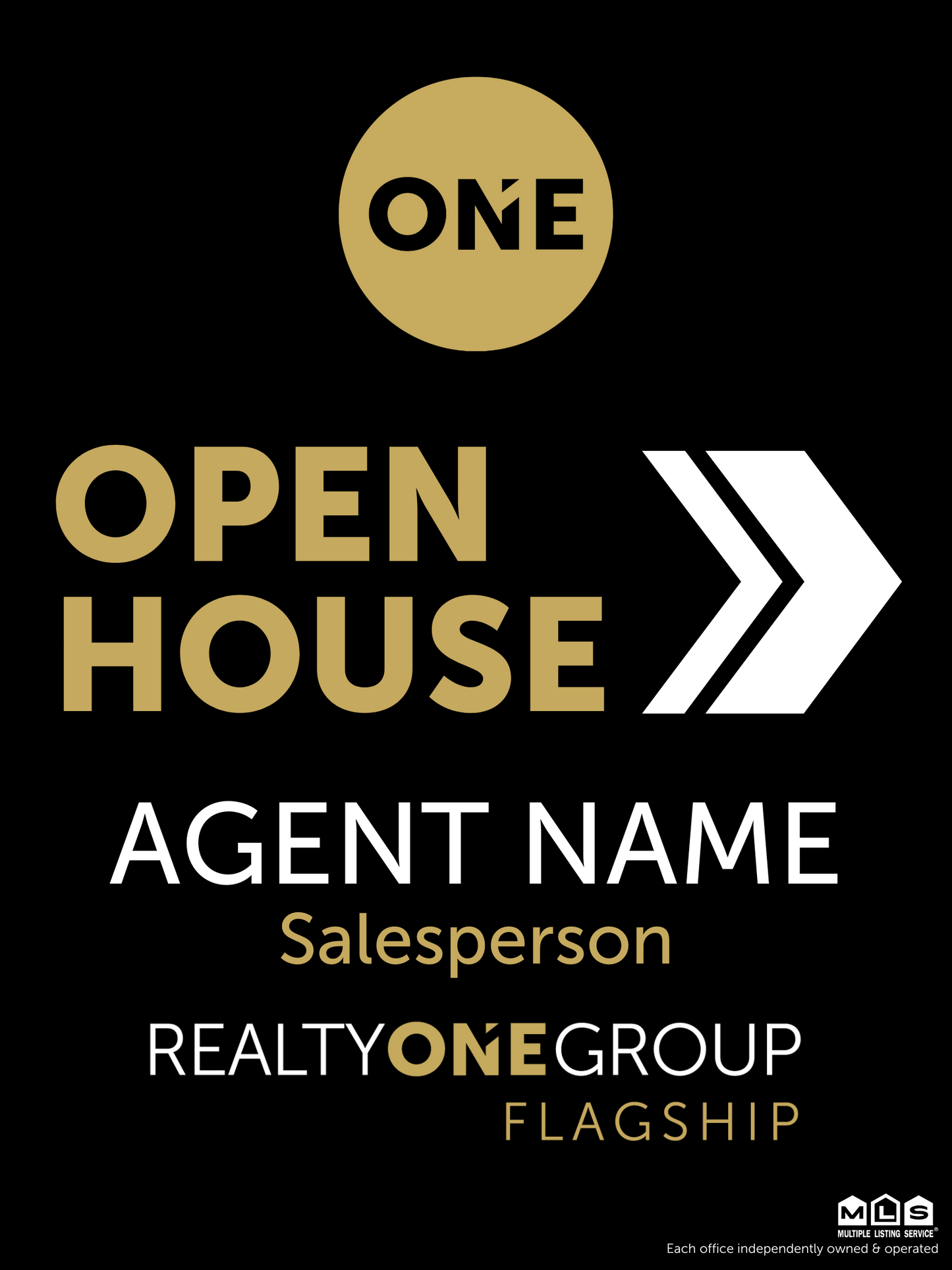 ONE Open House Sign