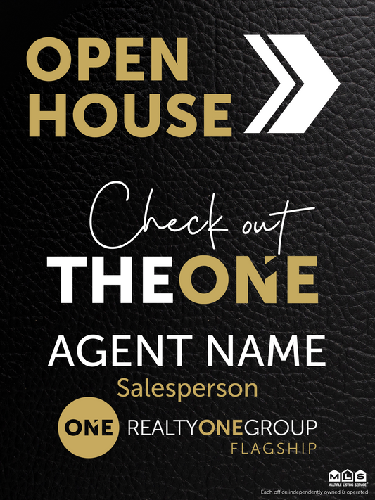 Check Out The ONE Leather Open House Sign