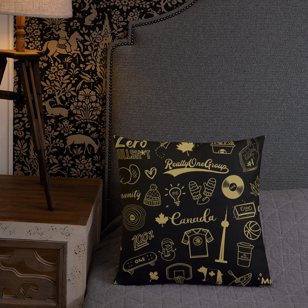 ONE Coin & Doodles Pillow