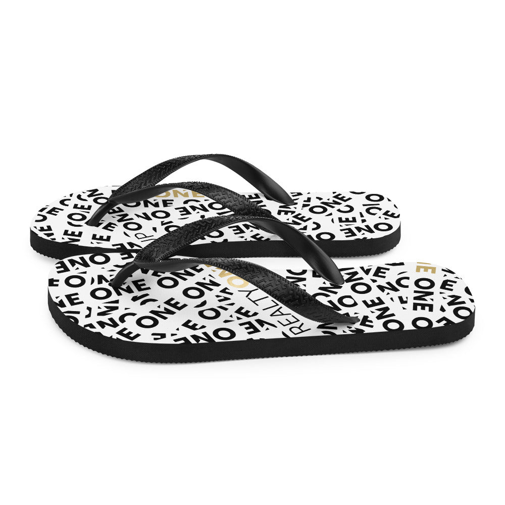 ONE Ticker Tape Flip Flops