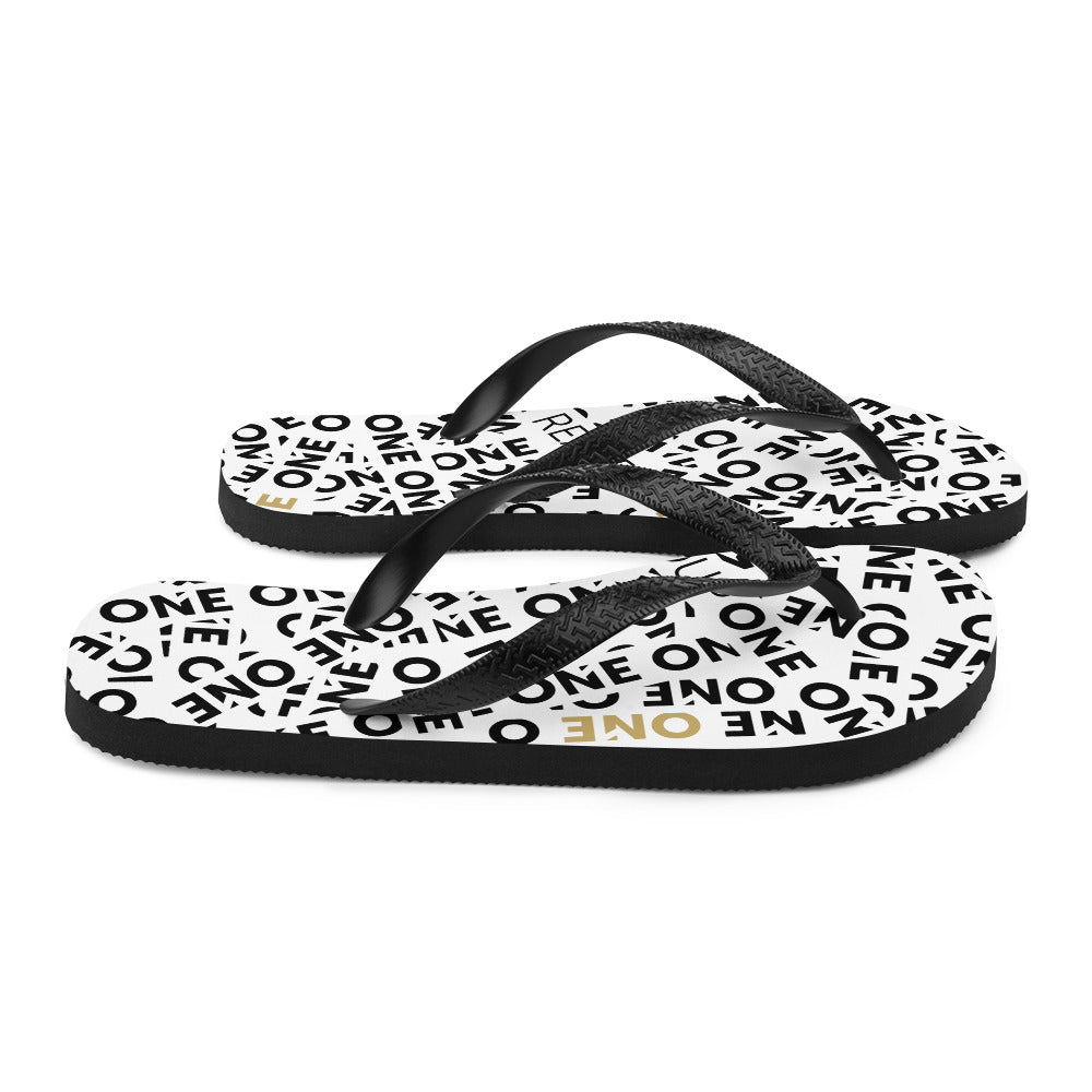 ONE Ticker Tape Flip Flops